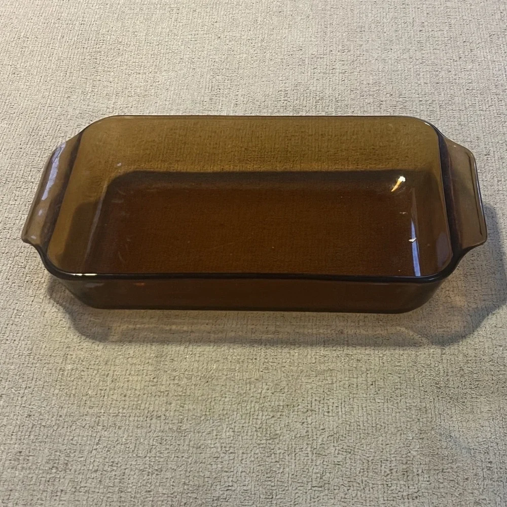 Anchor Hocking Fire-King Amber Glass Baking Dish Rectangular 10x6x2 Made in USA